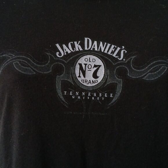 Jack Daniels black short sleeve fitted logo t shirt Sz M EUC - Picture 4 of 6